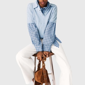 Embellished Cropped Polo Sweater