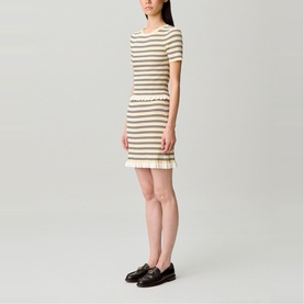 Stripe Rib Knit Mini Skirt