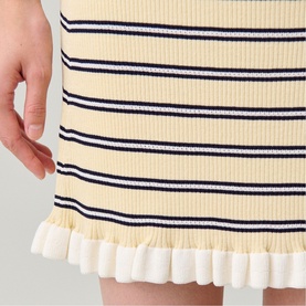 Stripe Rib Knit Mini Skirt