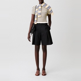 Striped Ruffle Trim T-Shirt