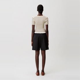 Striped Ruffle Trim T-Shirt