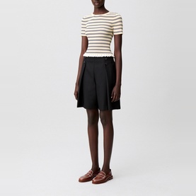 Striped Ruffle Trim T-Shirt