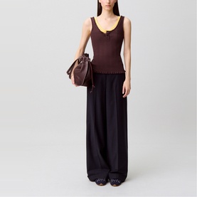 Pinstripe Wide Leg Trousers