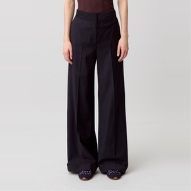 Pinstripe Wide Leg Trousers