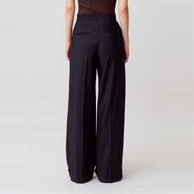 Pinstripe Wide Leg Trousers