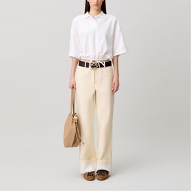 Button Hem Straight Leg Jeans