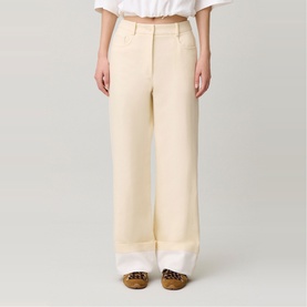 Button Hem Straight Leg Jeans