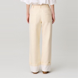 Button Hem Straight Leg Jeans