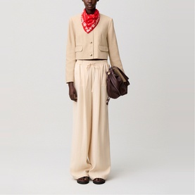 Tailored Drawstring Wide Leg Trousers