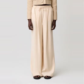 Tailored Drawstring Wide Leg Trousers