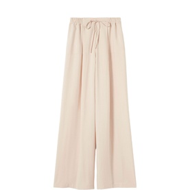 Tailored Drawstring Wide Leg Trousers