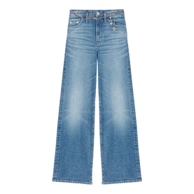 Chain Belt Wide Leg Jeans