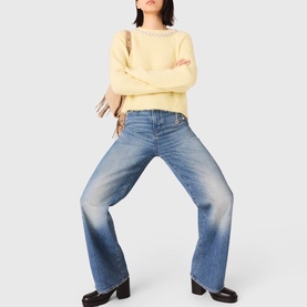 Chain Belt Wide Leg Jeans