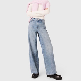 Embellished High-Rise Wide Leg Jeans
