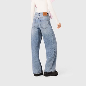 Embellished High-Rise Wide Leg Jeans