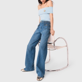 Pantivick Braided Waist Jeans