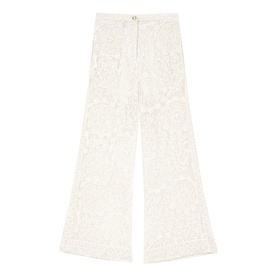 Openwork High-Rise Wide Leg Trousers