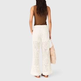 Openwork High-Rise Wide Leg Trousers