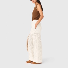 Openwork High-Rise Wide Leg Trousers