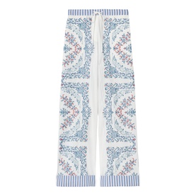 Striped Embroidered Trousers
