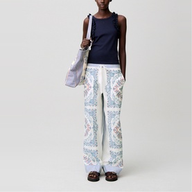Striped Embroidered Trousers