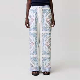 Striped Embroidered Trousers