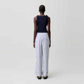 Striped Embroidered Trousers