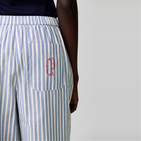 Striped Embroidered Trousers