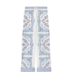 Striped Embroidered Trousers