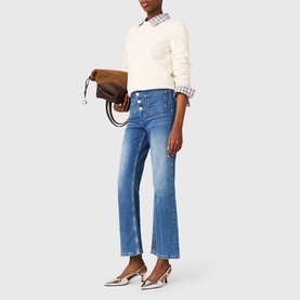 Patch Pocket Straight Leg Jeans