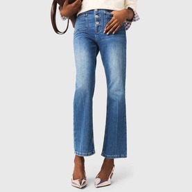 Patch Pocket Straight Leg Jeans