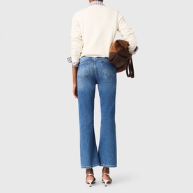 Patch Pocket Straight Leg Jeans