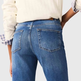 Patch Pocket Straight Leg Jeans