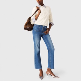 Patch Pocket Straight Leg Jeans