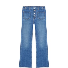 Patch Pocket Straight Leg Jeans