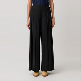 Pleated Front Wide Leg Trousers