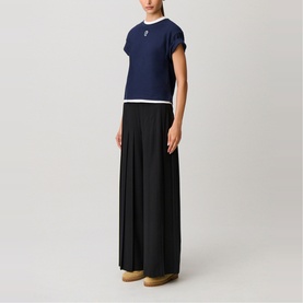 Pleated Front Wide Leg Trousers
