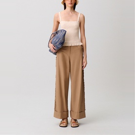 Ruffle Wide Leg Trousers