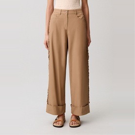 Ruffle Wide Leg Trousers