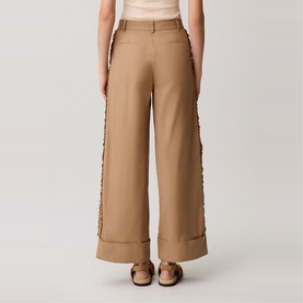 Ruffle Wide Leg Trousers