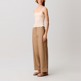 Ruffle Wide Leg Trousers