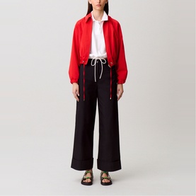 Turn-Up Wide Leg Trousers