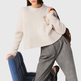 Checked High-Rise Suit Trousers