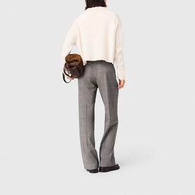 Checked High-Rise Suit Trousers