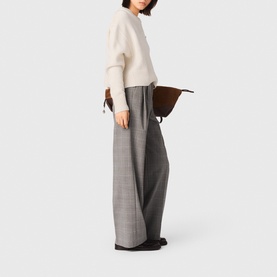 Checked High-Rise Suit Trousers