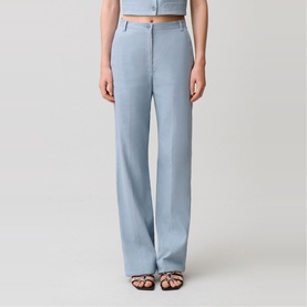 Pressed Crease Straight Leg Trousers