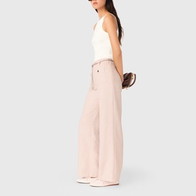 Tweed Embellished Wide Leg Trousers