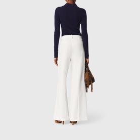 Pinstripe High-Rise Wide Leg Trousers