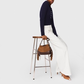 Pinstripe High-Rise Wide Leg Trousers