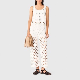 Mirror Crochet Straight Leg Trousers